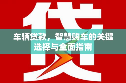 金普新区车辆贷款，智慧购车的关键选择与全面指南