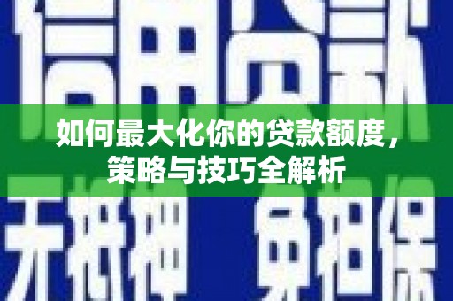 金普新区如何最大化你的贷款额度，策略与技巧全解析