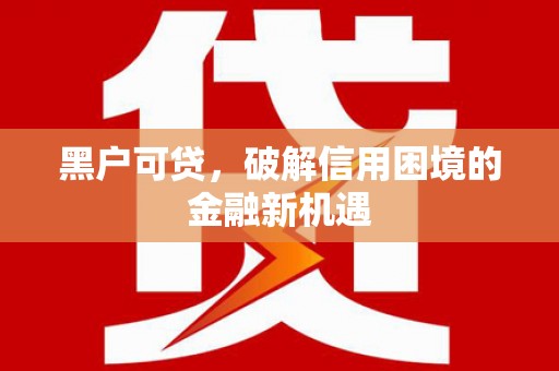 金普新区黑户可贷，破解信用困境的金融新机遇